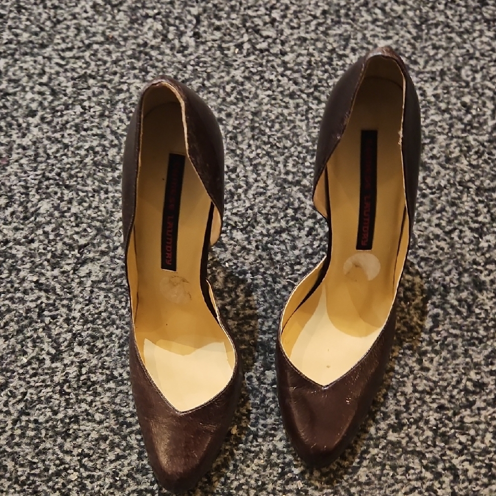 Chinese Laundry Brown Leather Heels with Pointed Toe